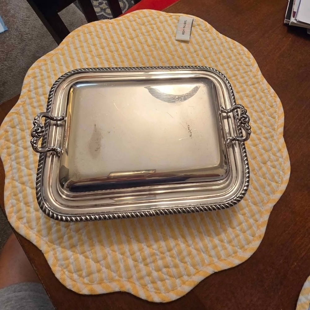 Vintage silver plated butter dish with lid
